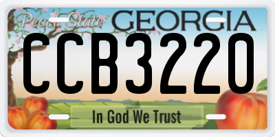 GA license plate CCB3220