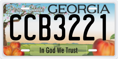 GA license plate CCB3221