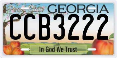 GA license plate CCB3222