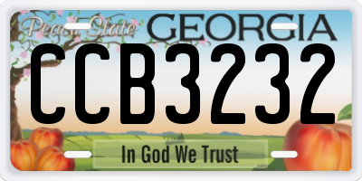 GA license plate CCB3232