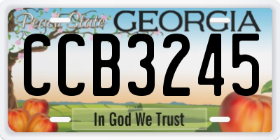 GA license plate CCB3245