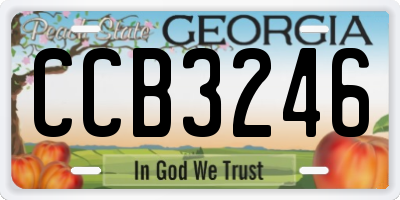 GA license plate CCB3246