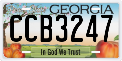GA license plate CCB3247