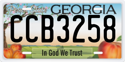 GA license plate CCB3258