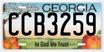 GA license plate CCB3259
