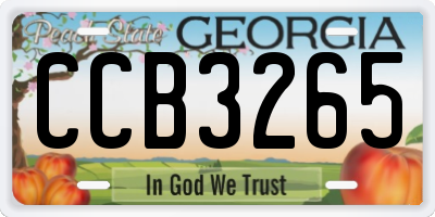 GA license plate CCB3265