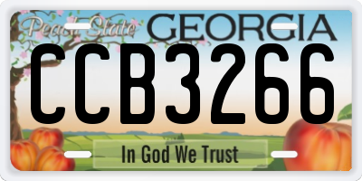 GA license plate CCB3266