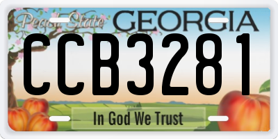 GA license plate CCB3281