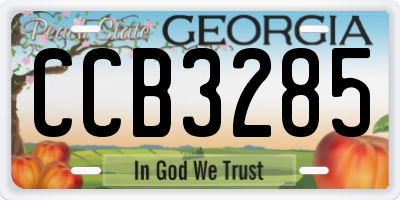 GA license plate CCB3285