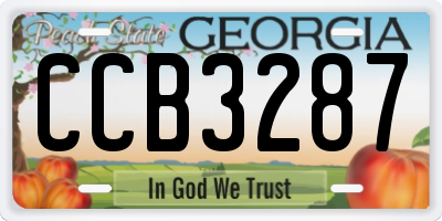 GA license plate CCB3287