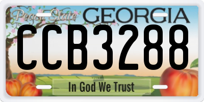 GA license plate CCB3288