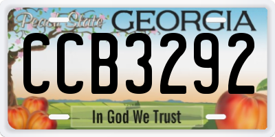 GA license plate CCB3292