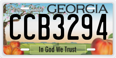 GA license plate CCB3294