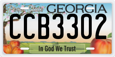 GA license plate CCB3302