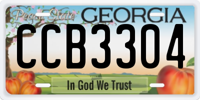 GA license plate CCB3304
