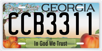 GA license plate CCB3311