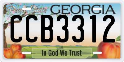 GA license plate CCB3312