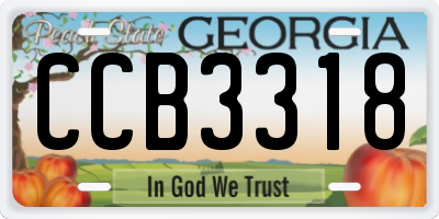 GA license plate CCB3318