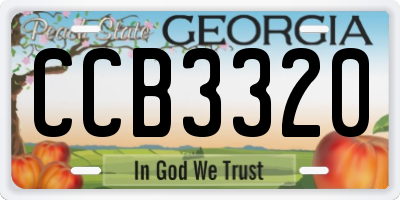GA license plate CCB3320