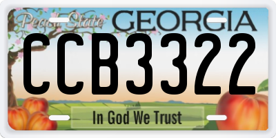 GA license plate CCB3322