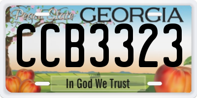 GA license plate CCB3323
