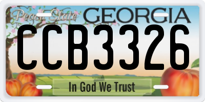 GA license plate CCB3326