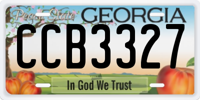 GA license plate CCB3327