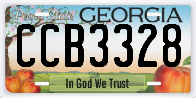 GA license plate CCB3328