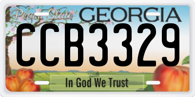 GA license plate CCB3329