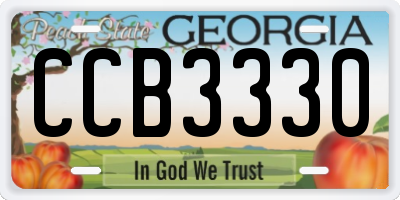 GA license plate CCB3330