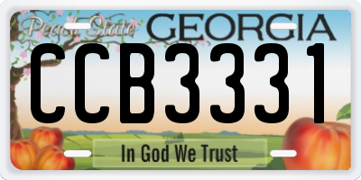 GA license plate CCB3331