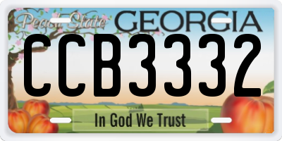 GA license plate CCB3332