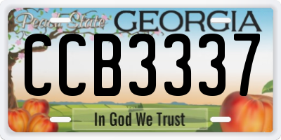 GA license plate CCB3337