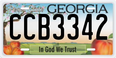 GA license plate CCB3342