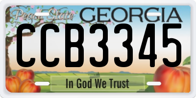 GA license plate CCB3345