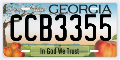 GA license plate CCB3355