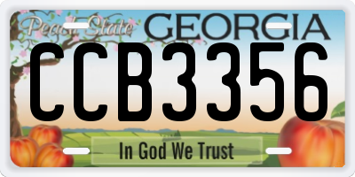 GA license plate CCB3356