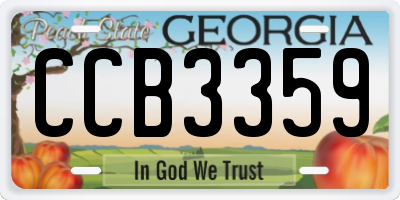 GA license plate CCB3359