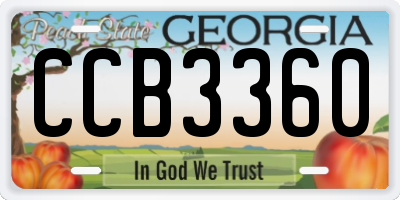 GA license plate CCB3360