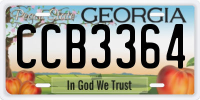 GA license plate CCB3364
