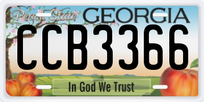 GA license plate CCB3366