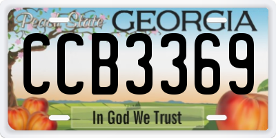GA license plate CCB3369