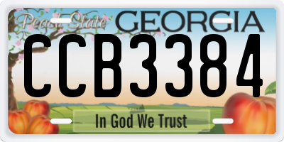 GA license plate CCB3384