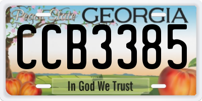 GA license plate CCB3385