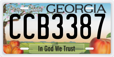 GA license plate CCB3387