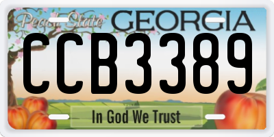 GA license plate CCB3389
