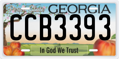 GA license plate CCB3393