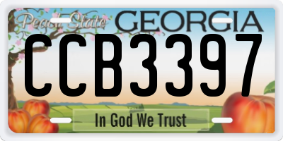 GA license plate CCB3397