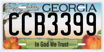 GA license plate CCB3399