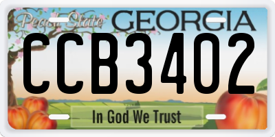 GA license plate CCB3402